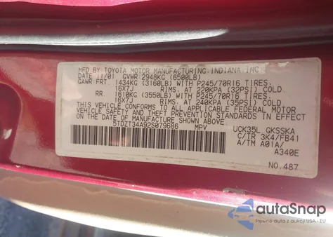 2002 Toyota Sequoia Sr5 V8 z USA, uszkodzony, nr VIN 5TDZT34A92S079686